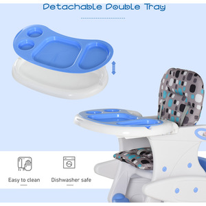 2-in-1 Convertible Baby High Chair Booster Seat - Blue by HOMCOM