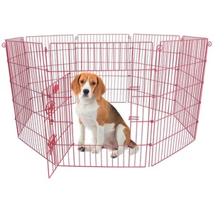 Metal Pet Playpen in Pink - Pink / 76cm by Actiaspet