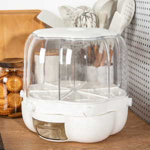 Food Dispenser Cereal Storage Container - White by Livingandhome