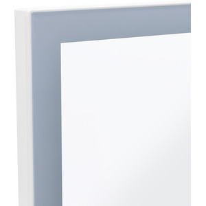 Aluminum Rounding LED Bathroom Mirror with Clock Fog Free - White by Livingandhome