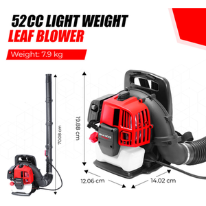 52cc Petrol Backpack Leaf Blower - Red by BU-KO
