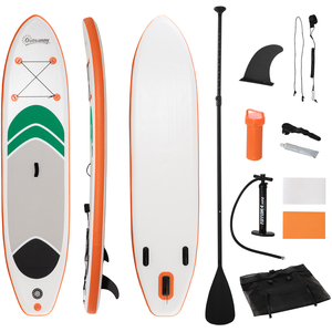 Outsunny 10ft Inflatable Paddle Stand Up Board - White by Outsunny