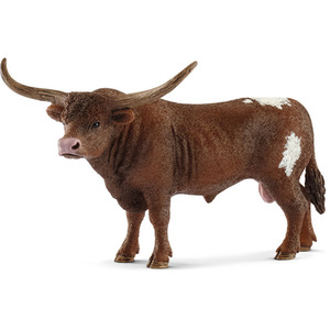 SCHLEICH Farm World Texas Longhorn Bull Toy Figure - Brown by SCHLEICH