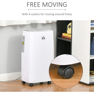 HOMCOM 12LDay Dehumidifier for Home with 24H Timer and 2 Speed Modes - White by HOMCOM