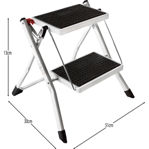 2 Step Folding Stool - White by Vida Designs