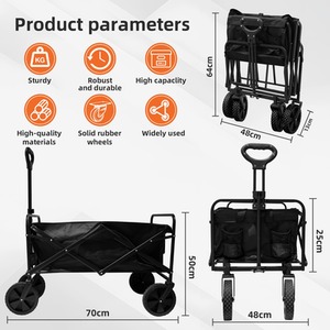 Foldable Garden Trolley - Black by Alivio