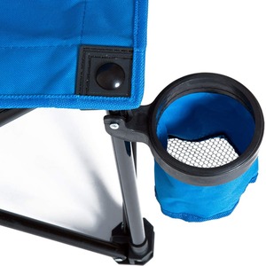 Outsunny Folding Bench Multi Deck Chair With Cup Holder - Blue by Outsunny