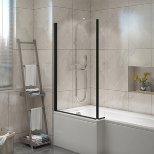 Pivot Double Panel Over Bath Shower Screen Panel Fixed