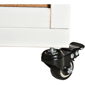 PawHut Two-Tier Wooden Pet Hutch with Wheels, Run - Yellow by PawHut