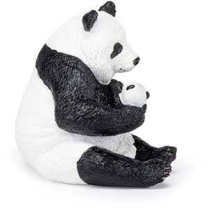 PAPO Wild Animal Kingdom Sitting Panda and Baby Toy Figure - White by PAPO