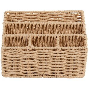 Rattan Desk Organiser - Brown