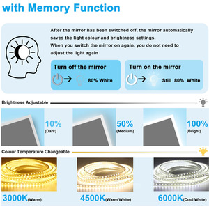 LED Bathroom Mirrors with Socket, Dimmable 3 Colours by AicaBathroom