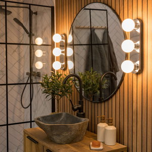 Orbital IP44 3 Way Bathroom Ceiling Light with Glass Globe Shade - Chrome by ValueLights