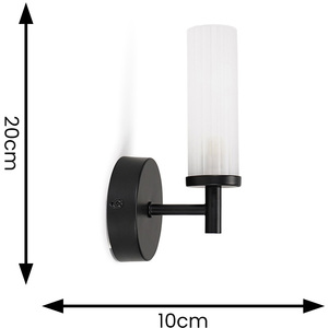 Canya Black Bathroom Wall Light With 3W LED G9 3000K - Black by ValueLights