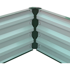 L-Shaped Galvanized Steel Raised Garden Bed - Dark Green by Livingandhome