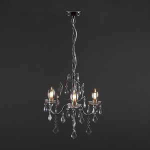 Varuna IP44 Glass Droplet Bathroom Chandelier Ceiling Light with Warm LED Bulbs - Silver by ValueLights