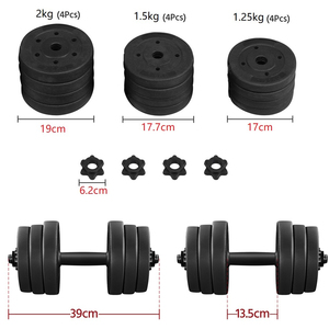 Adjustable Dumbbell Weight Set - Black / 20kg by Yaheetech