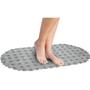 Grey Pebble Bath Mat - Clear by unbranded
