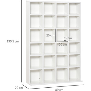 HOMCOM Media Storage Shelf Rack Unit - White by HOMCOM