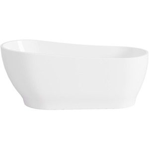Brisa Glossy Freestanding Acrylic Bathtub - White by Fino Stone