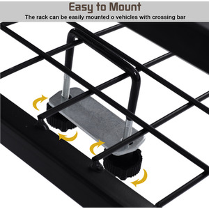 Cargo Roof Rack Basket Car Top Luggage Carrier - Black by Costway