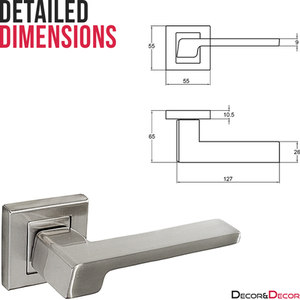 Spectra Satin Nickel Bathroom Door Lever Handles - Bathroom Kit - Satin Nickel by DecorAndDecor