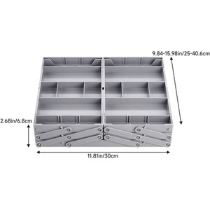 Expandable Multi-tier Drawer Organizer Storage Tray - Grey / 30cm / 6.8cm by Livingandhome