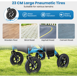 2-in-1 Foldable Rolling Walker Wheelchair Combo by Costway