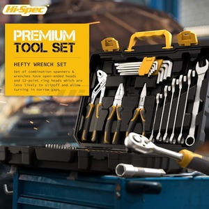 89 Piece Auto Car Mechanics Sockets and Spanners Kit - Yellow by Hi-Spec