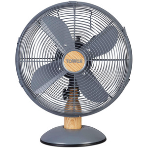 Scandi 12 Inch Metal Desk Fan - Grey by Tower
