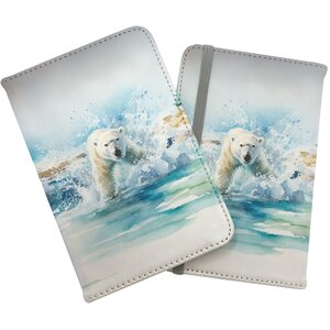 Hunting Polar Bear Watercolour Passport Cover - Neutral by Warren Reed - Designer