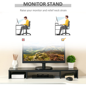 Vinsetto Dual Monitor Stand Riser - Black by Vinsetto