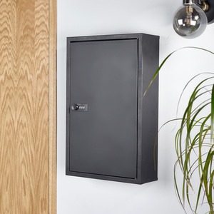 Wall Mounted Key Cabinet - Black by Safes UK