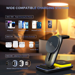 4 in 1 Wireless Charging Stand - Black