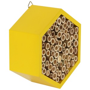 Wooden Bee Hotel House - Yellow by Kingsbury Gifts