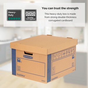 Cardboard Moving Boxes Ultra Heavy Duty Box - Light Brown by BANKERS BOX