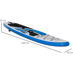 Outsunny 10ft Inflatable Paddle Stand Up Surfing Board - Blue by Outsunny