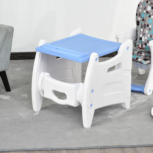 2-in-1 Convertible Baby High Chair Booster Seat - Blue by HOMCOM