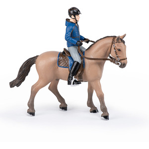 PAPO Horses and Ponies Walking Horse and Horseman Toy Figure - Brown by PAPO