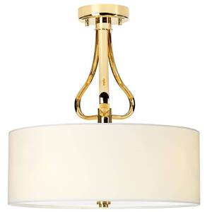 Falmouth 3 Light Semi Flush Bathroom Ceiling Light Gold IP44, G9 - Gold