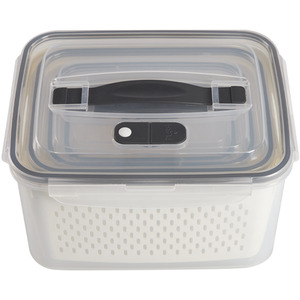 Livingandhome Set of 4 Fridge Storage Containers - Grayish White by Livingandhome