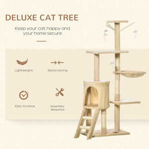 PawHut Cat Tree Activity Centre Condo - Beige by PawHut