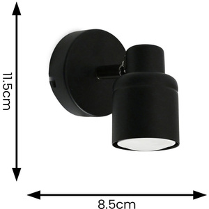 Benton IP44 Bathroom Spotlight Adjustable Wall Light and Warm LED Bulb - Black by ValueLights