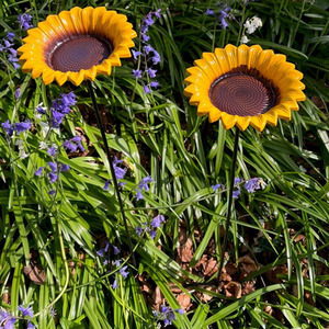 Cast Iron Wild Bird Sunflower Dish Bird Feeder - Yellow by Selections
