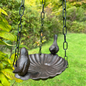 Hanging Cast Iron Garden Bird Bath - Brown / 1 by Selections