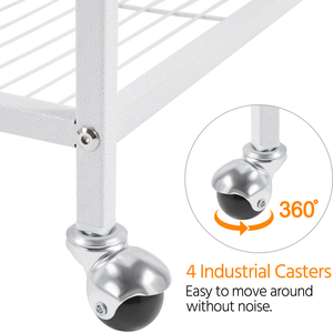 Large Rolling Metal Pet Cage with Detachable Stand - White by Yaheetech