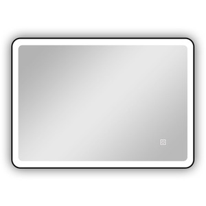 Bathroom Mirror with LED Lights, Black Frame, Rectangle by AicaBathroom