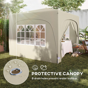Outsunny 3 x 3(m) Pop Up Gazebo with Sides, UPF50 - Sand by Outsunny