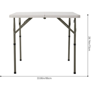 Outdoor Folding Camping Table with Handle - White / 86cm by Livingandhome