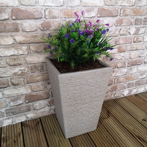 Tall Slate Effect Garden Planter - Stone by Samuel Alexander